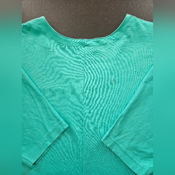 Vintage - Oversize Crop Top - Cotton - NWOT - Turquoise - Size XL - Picture 6 of 10